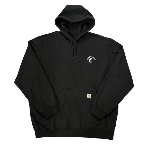 Carhartt K121 Black Loose Fit Fleece Midweight Pullover Sweatshirt Hoodie XL - Picture 1 of 7